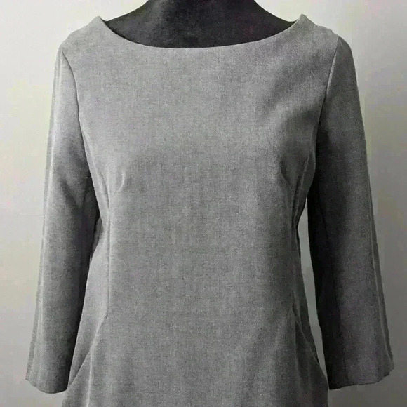 GAP Dresses & Skirts - Gap Dress Gray 3/4 Sleeves Size 4, Zipper, Professional Preppy MadMen Style
